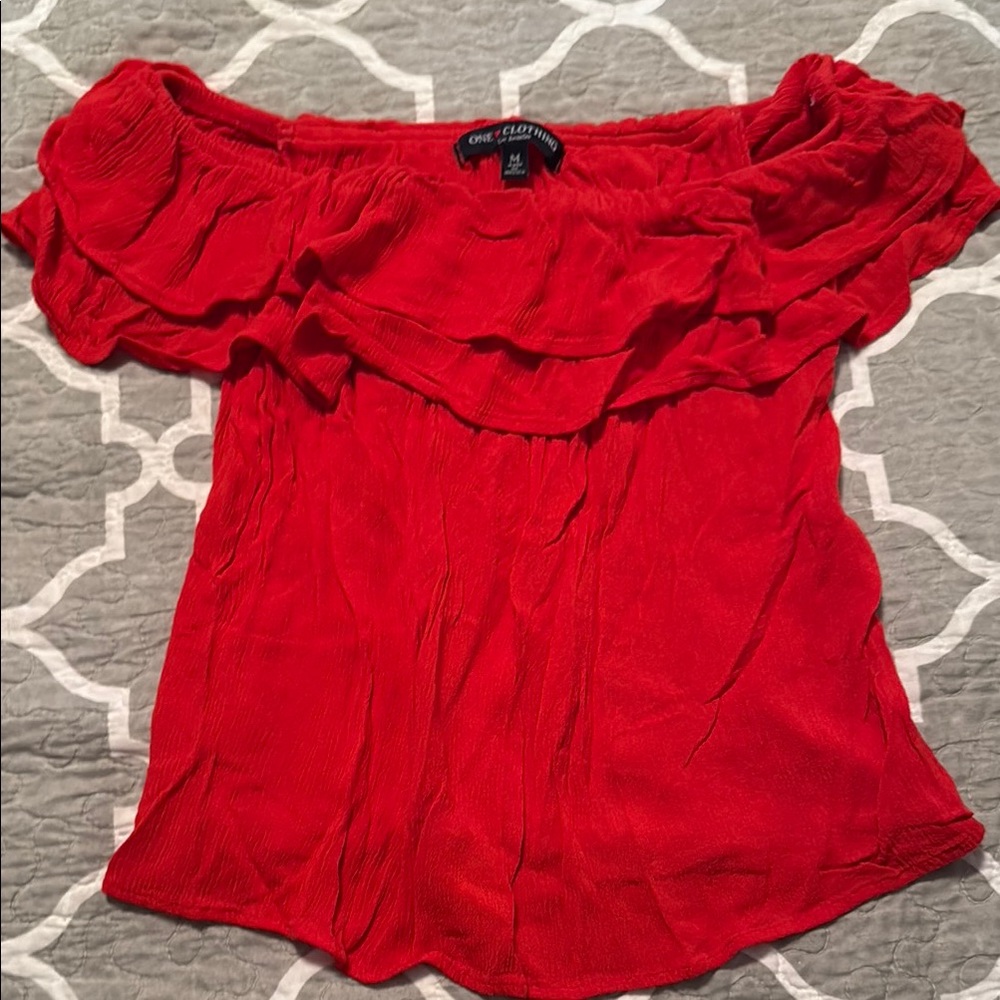Classic Red Off-Shoulder Top